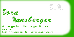 dora mansberger business card